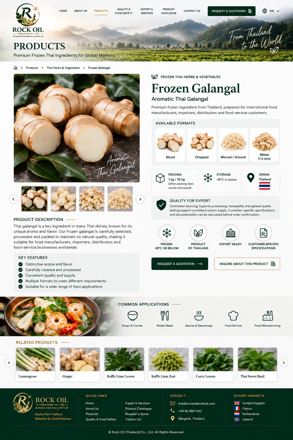 Frozen Galangal - Rock Oil Thailand